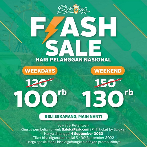 Saloka Theme Park Sambut Hari Pelanggan Nasional Dengan Flash Sale 15 , saloka theme park Saloka Theme Park Flash Sale
