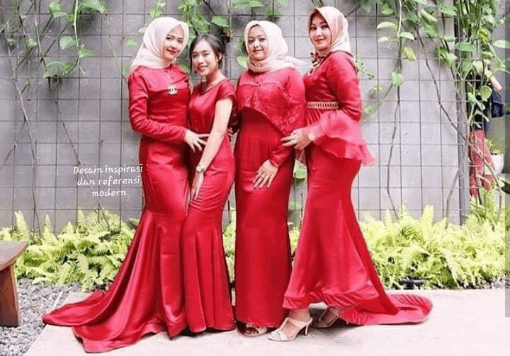 Kebaya Merah Paling Banyak Dicari dan Diminati 19 , kebaya merah Kebaya Merah model ruffle