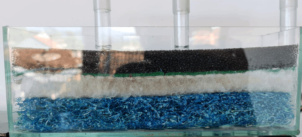 Susunan Media Filter Aquarium, Jamin Jernih 15 , media filter Filter Mekanis