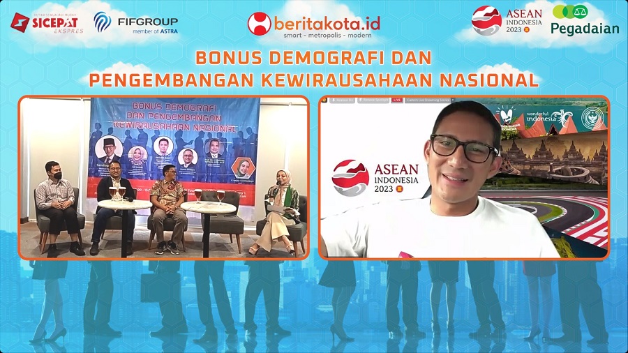 Indonesia Mulai Memetik Bonus Demografi Dengan Banyaknya Penduduk Usia Produktif 15 , Bonus Demografi Menteri Pariwasata dan Ekonomi Kreatif, Sandiaga Salahuddin Uno