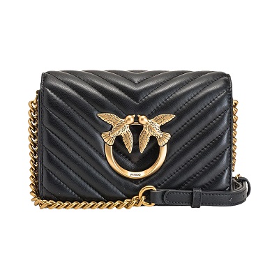 Voila.id Mengajak Untuk Mengenal Lebih Dekat 4 Material Tas Yang Populer 17 , voila LEATHER Pinko Mini Love Click V Quilt Bag Black