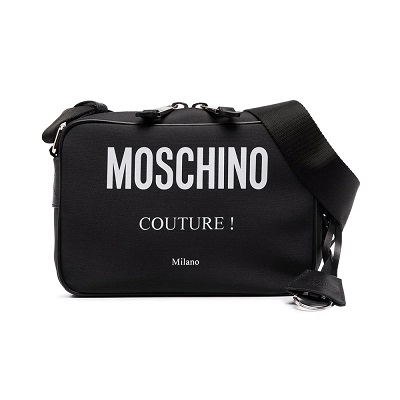 Voila.id Mengajak Untuk Mengenal Lebih Dekat 4 Material Tas Yang Populer 16 , voila NYLON Moschino Couture Milano Print Nylon Camera Bag Black
